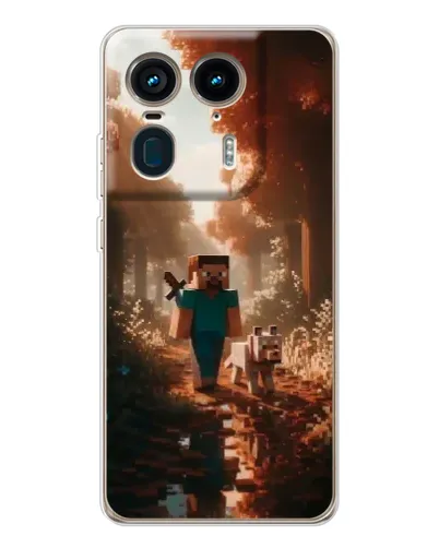Чехол для Motorola Edge 50 Ultra с картинкой «Стив в лесу» Чехол для Motorola Edge 50 Ultra с картинкой «Стив в лесу»