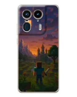 Чехол для Motorola Edge 50 Ultra с картинкой «Стив у башни»