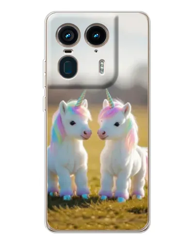 Чохол для Motorola Edge 50 Ultra з картинкою «Пара єдинорогів»