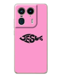 Чехол для Motorola Edge 50 Ultra с картинкой «Розовый символ  Jesus»