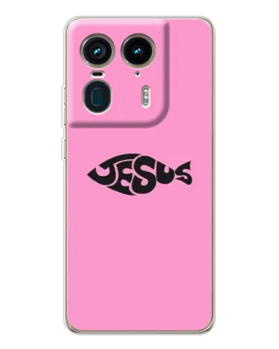 Чехол для Motorola Edge 50 Ultra с картинкой «Розовый символ  Jesus»