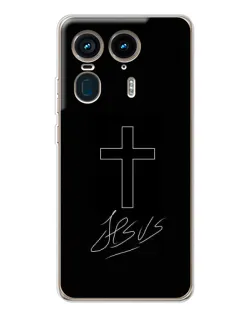 Чохол для Motorola Edge 50 Ultra з картинкою «Графічний хрест Jesus»