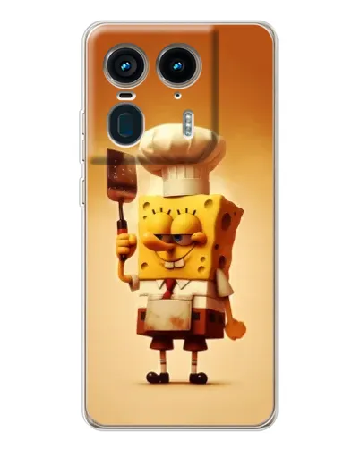 Чехол для Motorola Edge 50 Ultra с картинкой «Губка Боб повар»