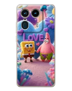 Чехол для Motorola Edge 50 Ultra с картинкой «Губка Боб Патрик»