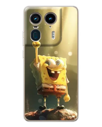 Чехол для Motorola Edge 50 Ultra с картинкой «Сияющий Спанч Боб»