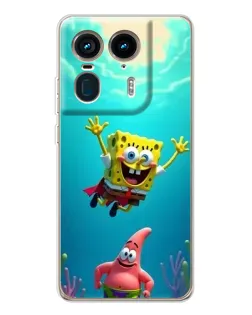 Чохол для Motorola Edge 50 Ultra з картинкою «Спанч Боб під водою»