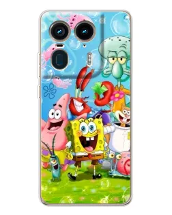 Чохол для Motorola Edge 50 Ultra з картинкою «Губка Боб та друзі»