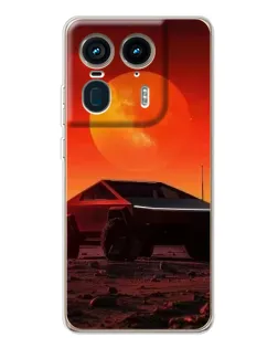 Чехол для Motorola Edge 50 Ultra с картинкой «Cybertruck на Марсе»