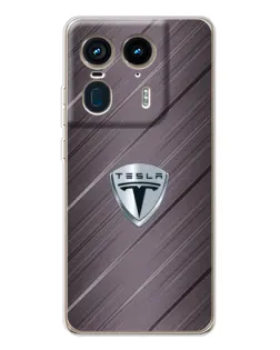 Чехол для Motorola Edge 50 Ultra с картинкой «Металлическая текстура Tesla»