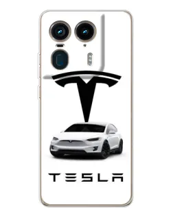 Чехол для Motorola Edge 50 Ultra с картинкой «Tesla White Style»