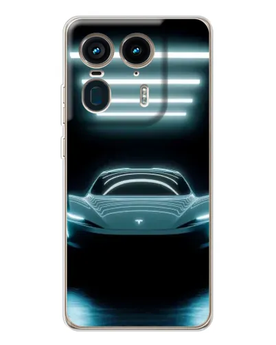 Чехол для Motorola Edge 50 Ultra с картинкой «Tesla в неоне» Чехол для Motorola Edge 50 Ultra с картинкой «Tesla в неоне»
