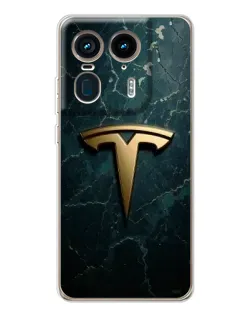 Чехол для Motorola Edge 50 Ultra с картинкой «Мраморная Tesla Gold»