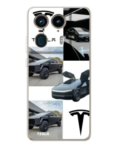 Чехол для Motorola Edge 50 Ultra с картинкой «Коллаж Cybertruck Tesla» Чехол для Motorola Edge 50 Ultra с картинкой «Коллаж Cybertruck Tesla»