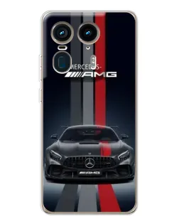 Чехол для Motorola Edge 50 Ultra с картинкой «Mercedes — белый карбон»