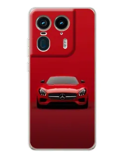 Чехол для Motorola Edge 50 Ultra с картинкой «Красный Mercedes AMG»