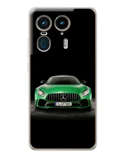 Чехол для Motorola Edge 50 Ultra с картинкой «Mercedes — неоновый лого»