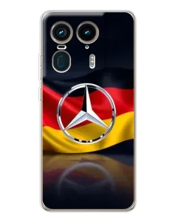 Чехол для Motorola Edge 50 Ultra с картинкой «Mercedes — флаг Германии»
