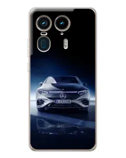 Чехол для Motorola Edge 50 Ultra с картинкой «Ночной Mercedes EQ»