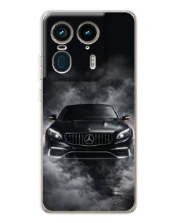 Чехол для Motorola Edge 50 Ultra с картинкой «Mercedes в дыму»