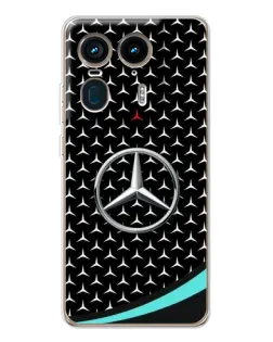 Чехол для Motorola Edge 50 Ultra с картинкой «Mercedes — бирюзовый акцент»