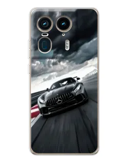 Чехол для Motorola Edge 50 Ultra с картинкой «Гоночный Mercedes AMG»