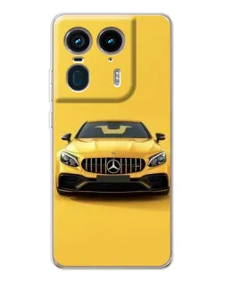Чехол для Motorola Edge 50 Ultra с картинкой «Желтый Mercedes GT»