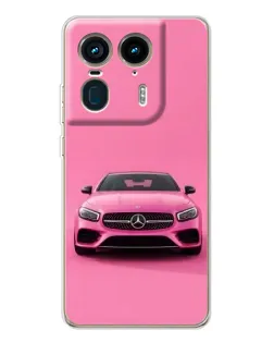 Чехол для Motorola Edge 50 Ultra с картинкой «Розовый Mercedes AMG»
