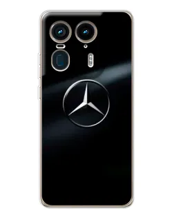 Чехол для Motorola Edge 50 Ultra с картинкой «Mercedes на металле»