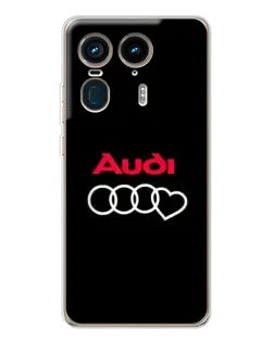 Чехол для Motorola Edge 50 Ultra с картинкой «Логотип Audi Heart»