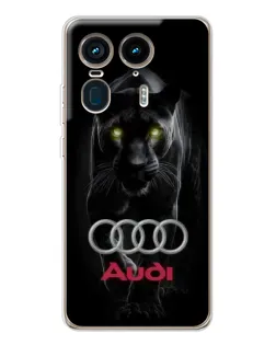 Чехол для Motorola Edge 50 Ultra с картинкой «Пантера и Audi»