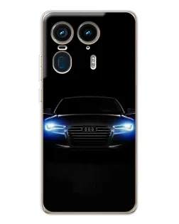 Чехол для Motorola Edge 50 Ultra с картинкой «Audi в неоне»