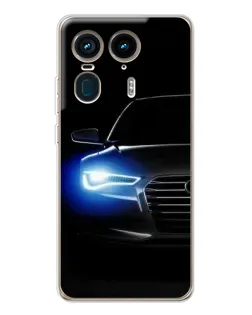 Чехол для Motorola Edge 50 Ultra с картинкой «Неоновый взгляд Audi»
