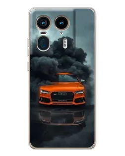 Чехол для Motorola Edge 50 Ultra с картинкой «Audi в облаках дыма»
