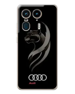 Чехол для Motorola Edge 50 Ultra с картинкой «Графика — пантера и Audi»