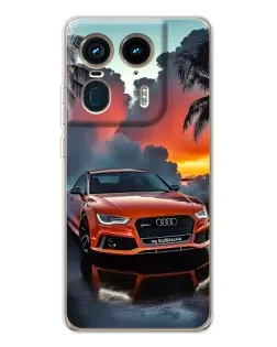 Чехол для Motorola Edge 50 Ultra с картинкой «Audi — закат»