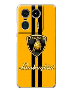 Чехол для Motorola Edge 50 Ultra с картинкой «Lamborghini Stripe желтый»