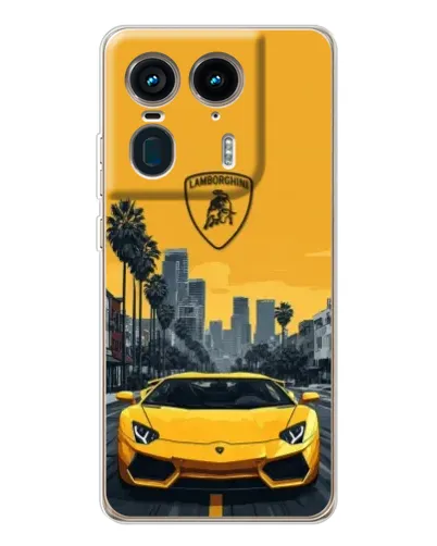 Чехол для Motorola Edge 50 Ultra с картинкой «Желтый Lamborghini город» Чехол для Motorola Edge 50 Ultra с картинкой «Желтый Lamborghini город»