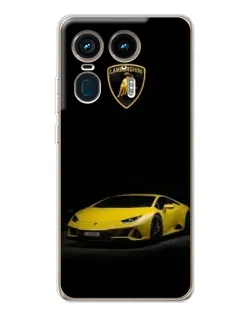 Чехол для Motorola Edge 50 Ultra с картинкой «Lamborghini желтый акцент»