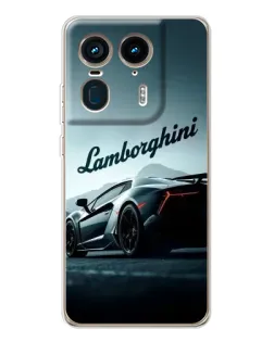 Чехол для Motorola Edge 50 Ultra с картинкой «Классическая надпись Lamborghini»