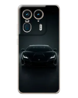 Чехол для Motorola Edge 50 Ultra с картинкой «Черный Lamborghini Aventador»
