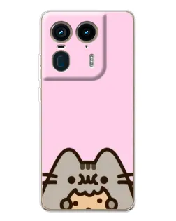 Чехол для Motorola Edge 50 Ultra с картинкой «Pusheen и печенье»
