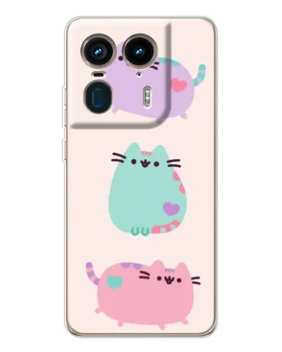 Чехол для Motorola Edge 50 Ultra с картинкой «Pusheen трио»