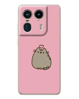 Чехол для Motorola Edge 50 Ultra с картинкой «Pusheen сердце»