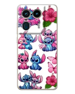 Чехол для Motorola Edge 50 Ultra с картинкой «Стикеры Stitch и Angel»