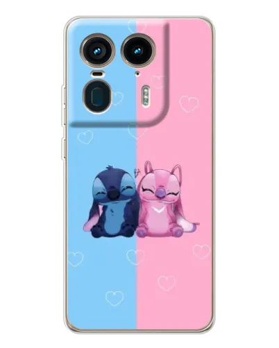 Чехол для Motorola Edge 50 Ultra с картинкой «Stitch и Angel Love»