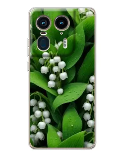 Чехол для Motorola Edge 50 Ultra с картинкой «Ландыши в зелени»