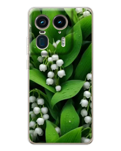 Чехол для Motorola Edge 50 Ultra с картинкой «Ландыши в зелени»