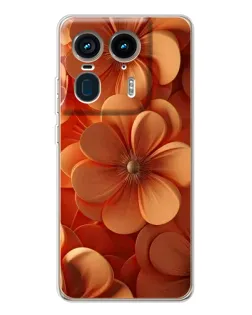 Чехол для Motorola Edge 50 Ultra с картинкой «Оранжевый макро цветок»