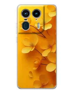 Чехол для Motorola Edge 50 Ultra с картинкой «Золотые лепестки»