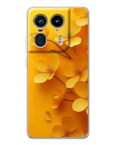 Чехол для Motorola Edge 50 Ultra с картинкой «Золотые лепестки»